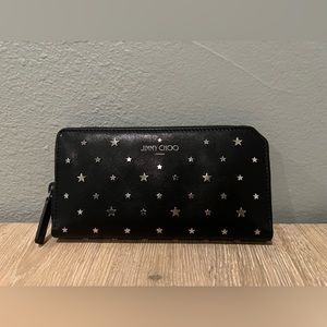 NWT Jimmy Choo Star-Studded Wallet with Notch Detail